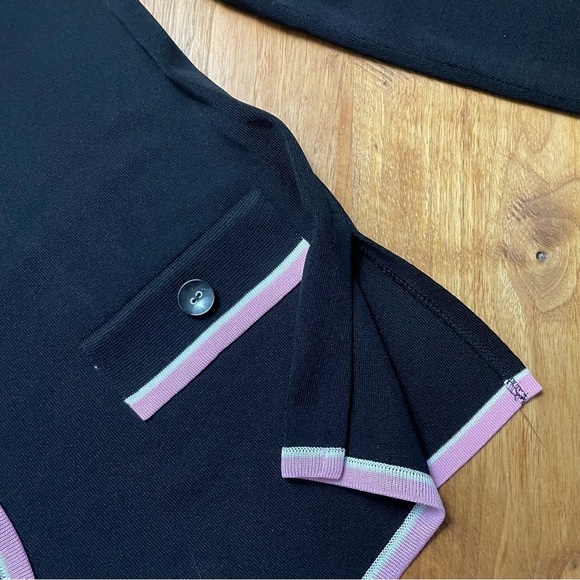 Exclusively Misook Black & Pink Knit Cardigan Sweater Size Medium - Picture 6 of 11